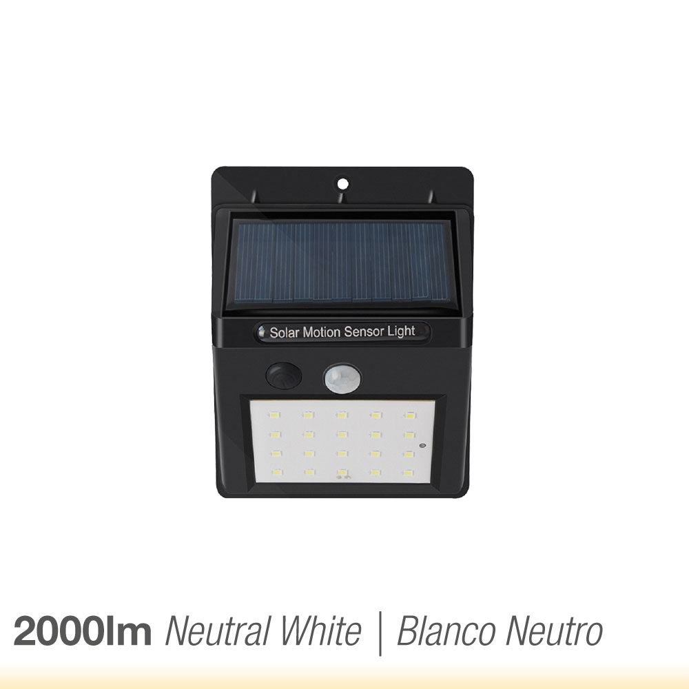 Lámpara LED Solar 2.000lm Blanco Neutro 4000°K IP65