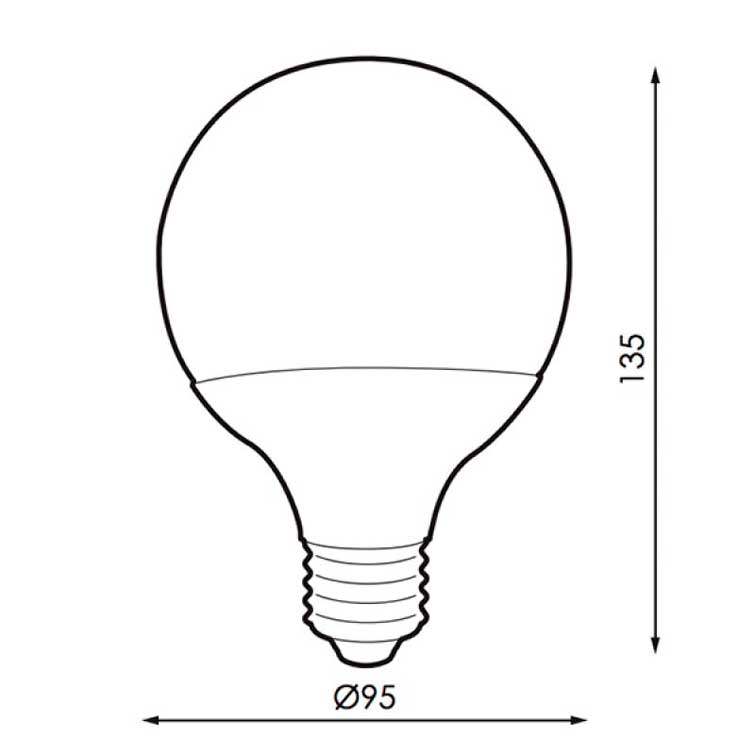 Bombilla G95 E27 blanca neutra 15W 4500K