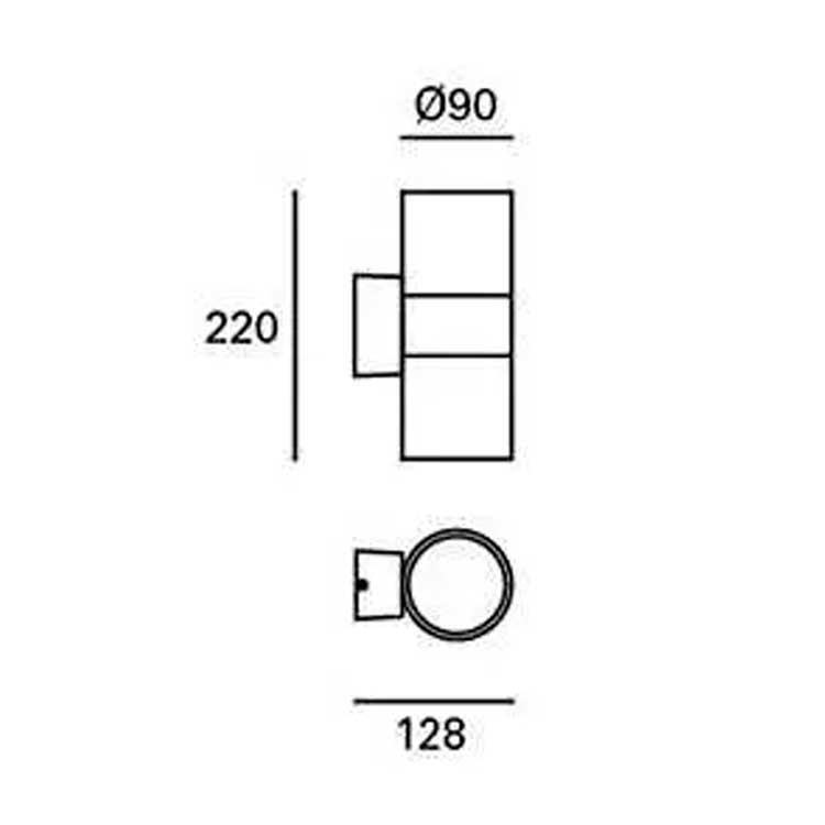 Aplique Exterior BIDIRECCIONAL 13,1W, 1220Lm 3000K IP54