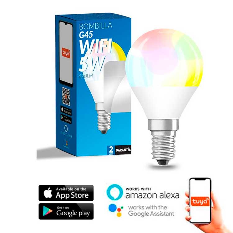 Bombilla E14 LED SmartHome G45 6W RGB+CCT