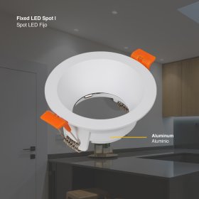 Spot Blanco Fijo sin soporte para lámpara GU10 ø90mm