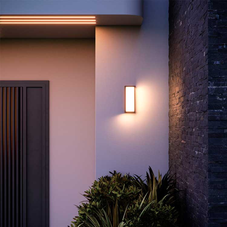 Aplique exterior 24W CCT Blis IP65 Rectangular Blanco