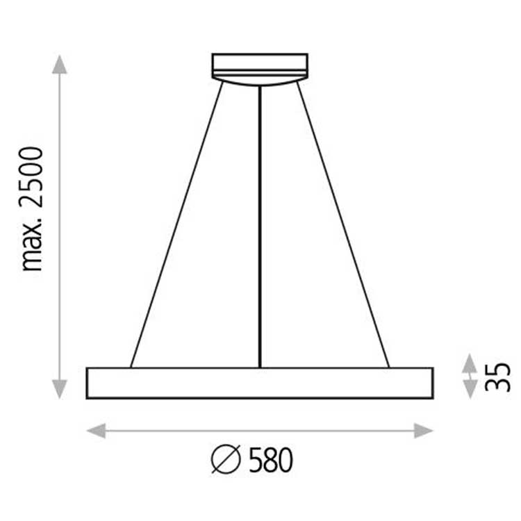 Colgante GRACE LED de 58cm 50W negro texturado