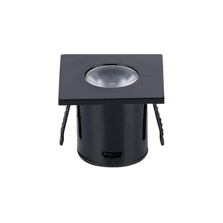 Foco empotrable mini 1w 3000K cuadrado negro 