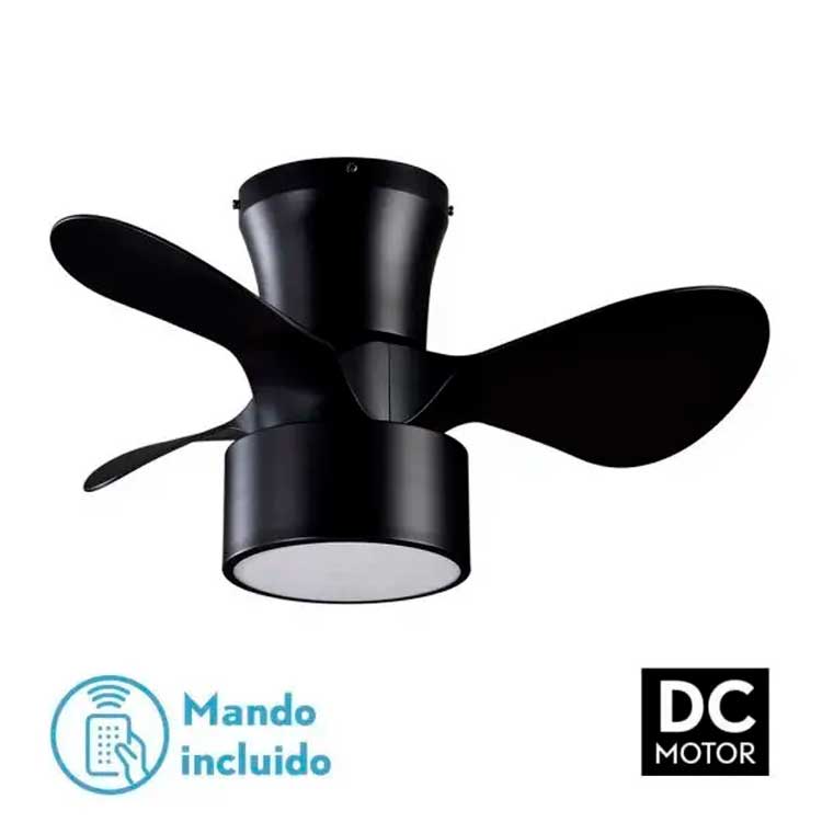Ventilador de techo DC 24W Kos Negro