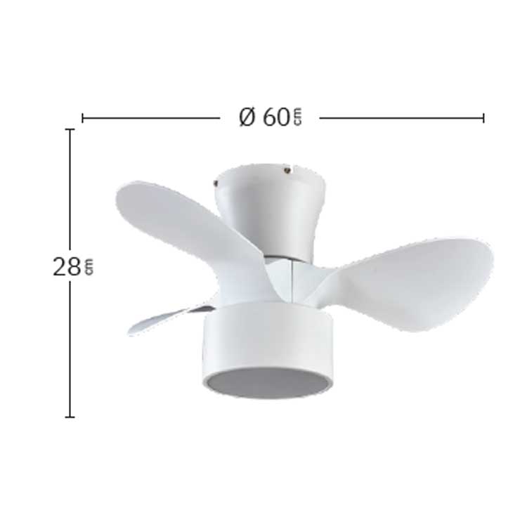 Ventilador de techo DC 24W Kos Blanco y Haya
