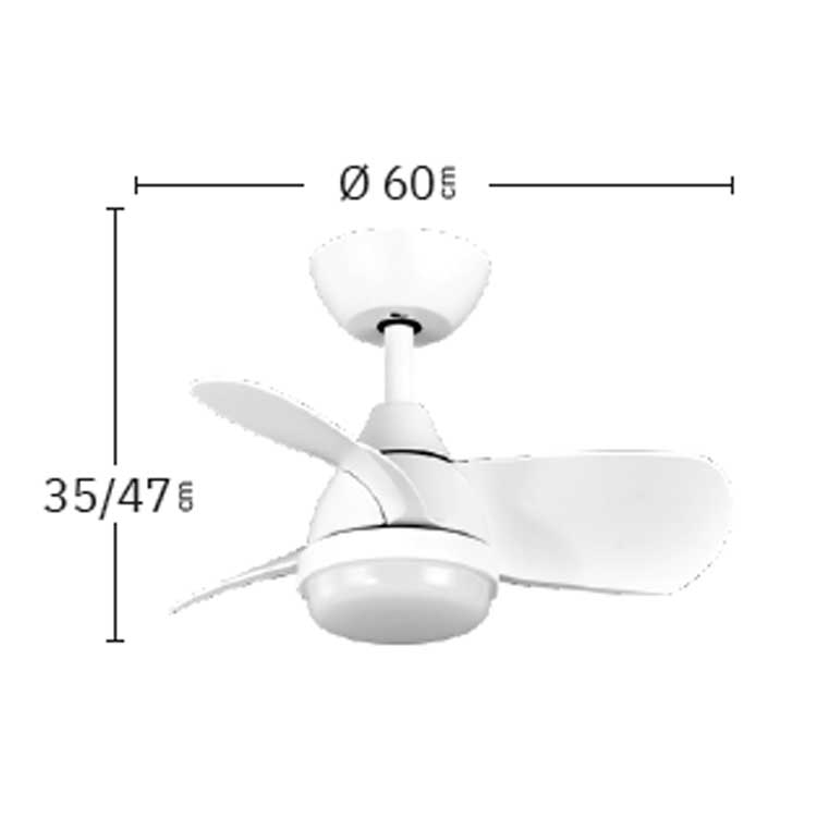 Ventilador de techo Blanco y Haya PIRDO 24W