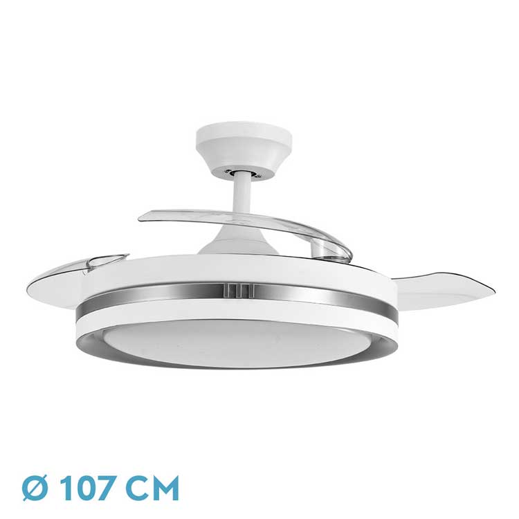 Ventilador de techo DC 72W VIPER Blanco y Plata