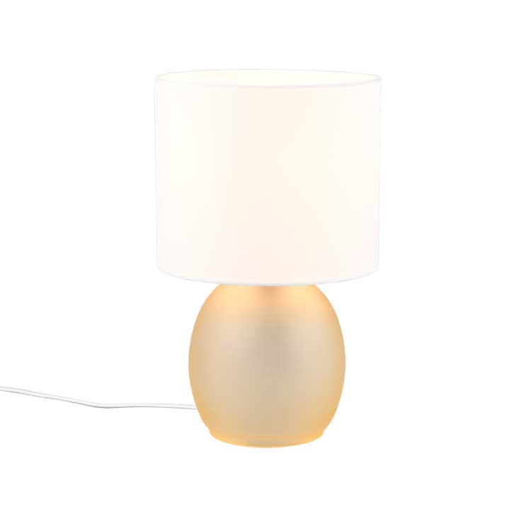 Lámpara mesa cristal ámbar con pantalla para E14 Vela