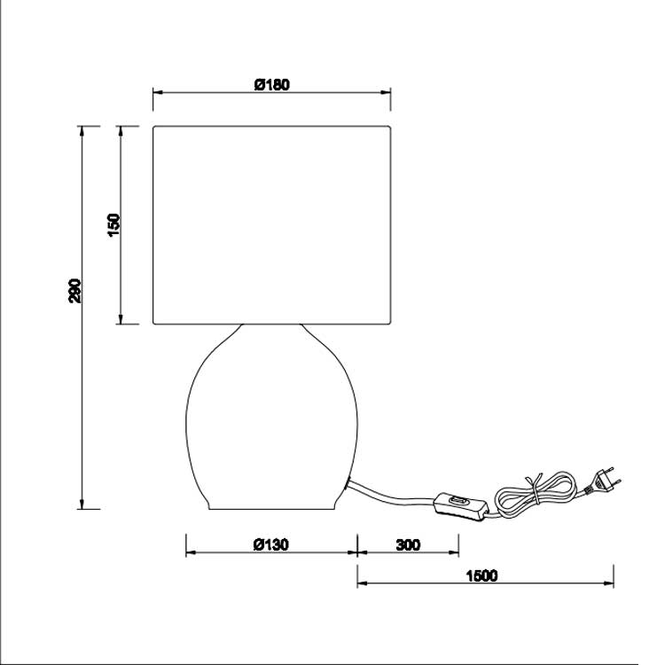 Lámpara mesa cristal ámbar con pantalla para E14 Vela