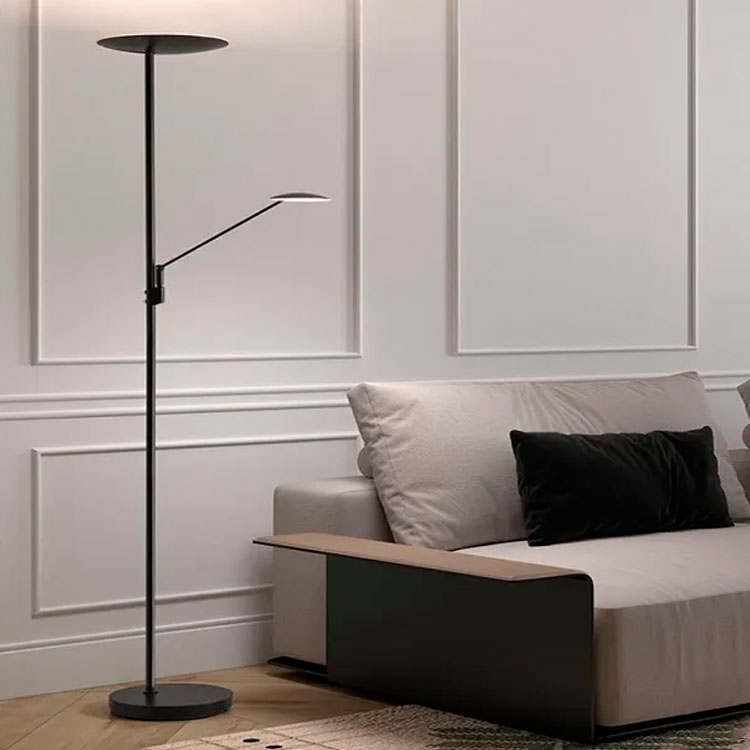 Lámpara de pie Daphne medalla oro mate 33W+8W CCT