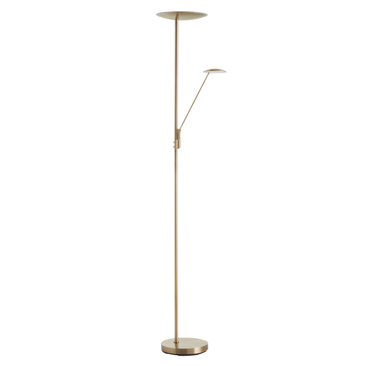 Lámpara de pie Daphne medalla oro mate 33W+8W CCT