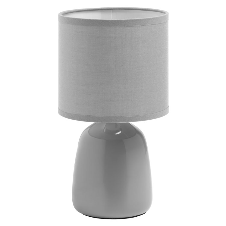 Lámpara de mesa Bisbal gris para 1 E14 (no incluida)