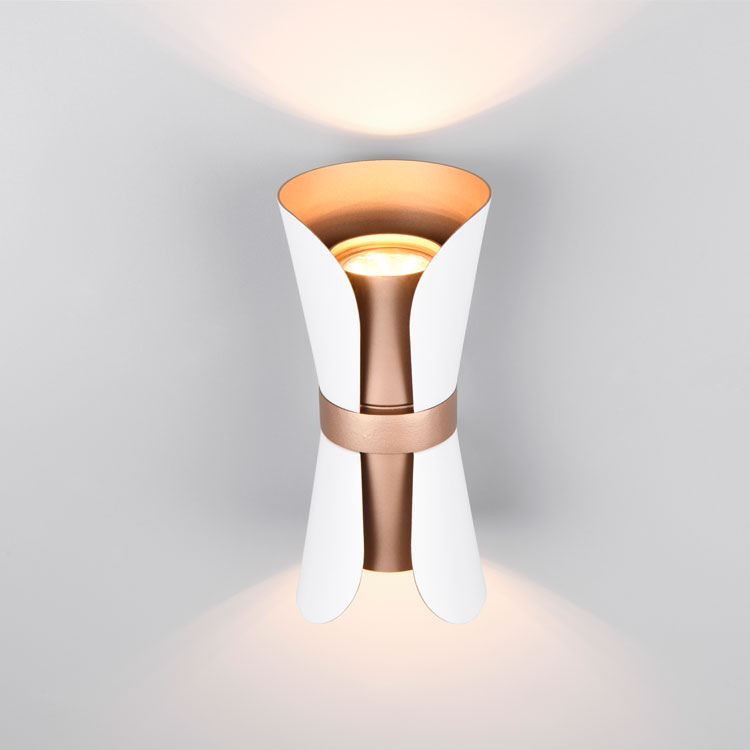 Aplique decorativo en metal blanco y oro mate COAT para 2 GU10 (no incluidas)