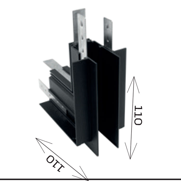 Conexión de empotrar en L para pared externa negro MAGNETO