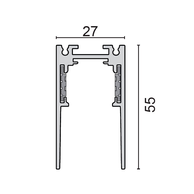Carril Superficie 1m Negro MAGNETO