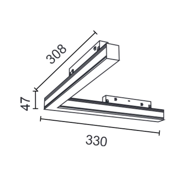 Ángulo difusor 16W negro 3000K MAGNETO