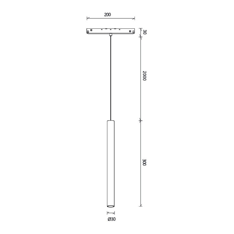 Colgante 5W negro 3000K MAGNETO