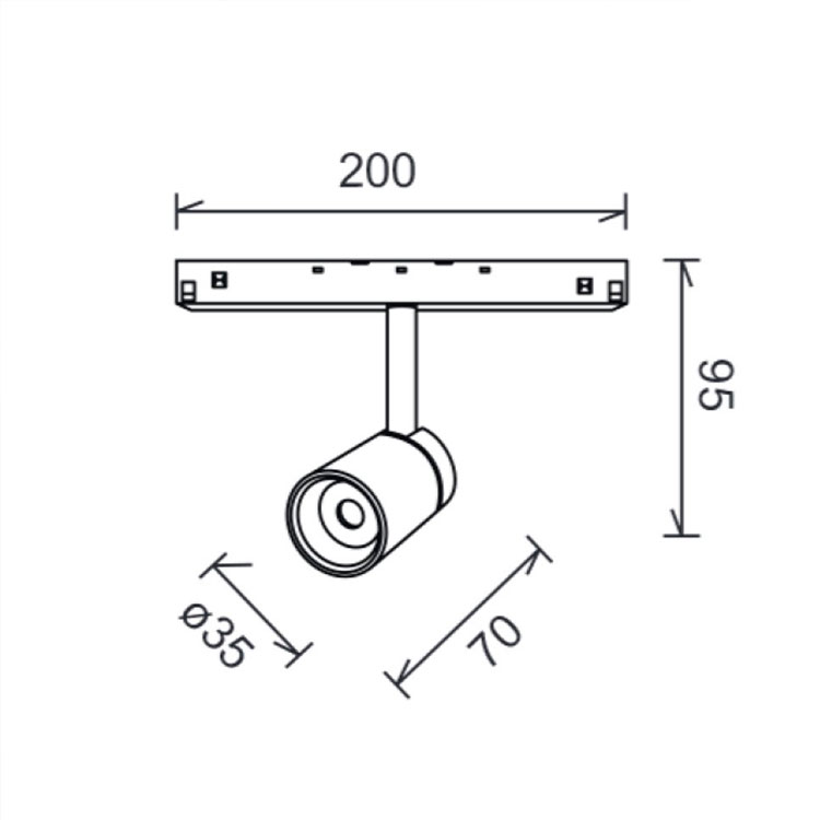 Foco 5W Negro y Oro 3000K MAGNETO 