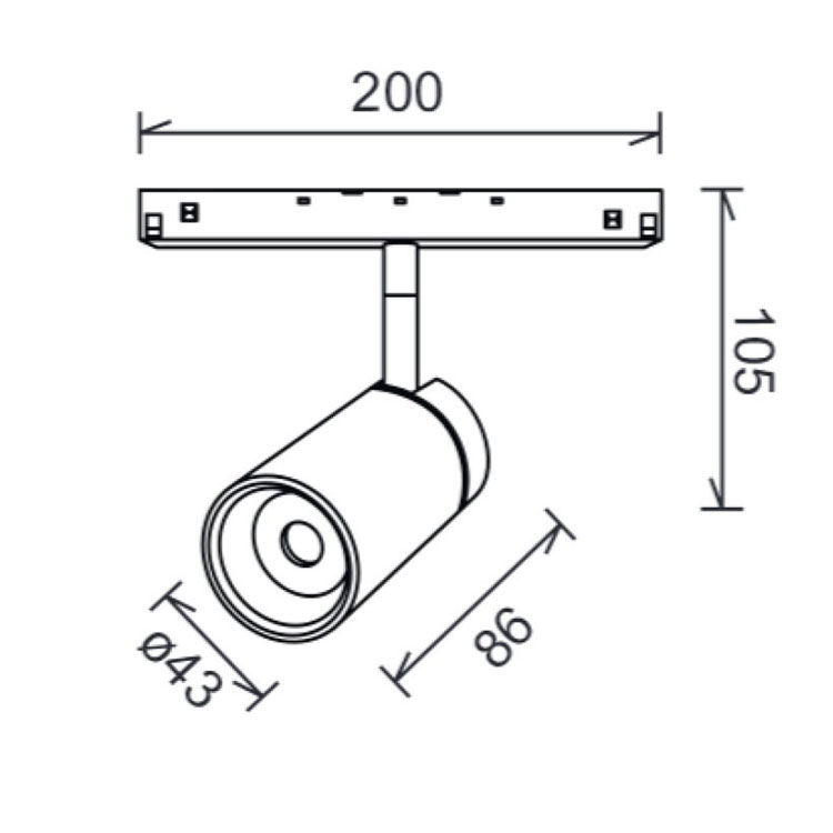 Foco 7W Negro y Oro 3000K MAGNETO