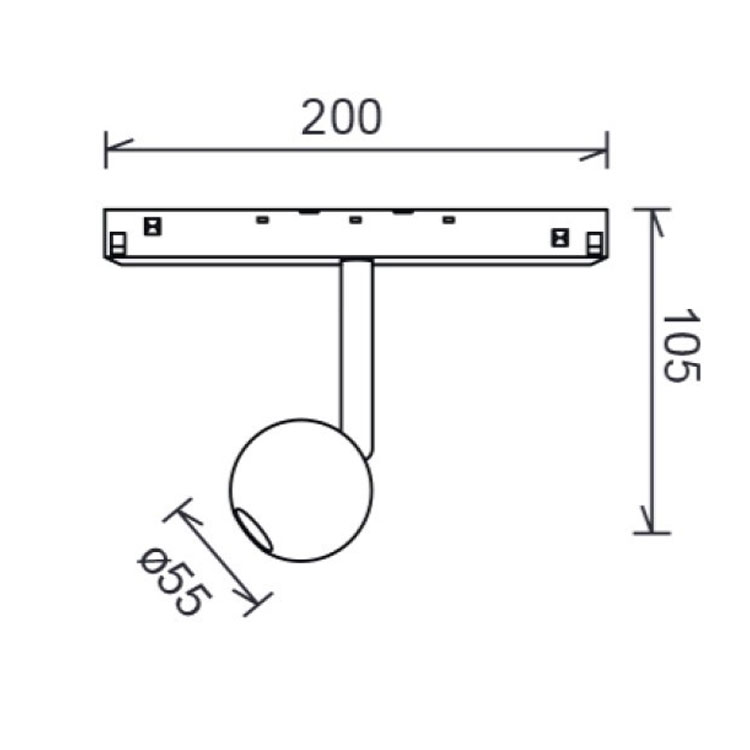 Foco Bola 7W Negro y Oro 3000K MAGNETO