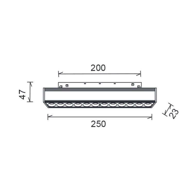 Módulo lineal COB difusor de 12W negro 4000K MAGNETO