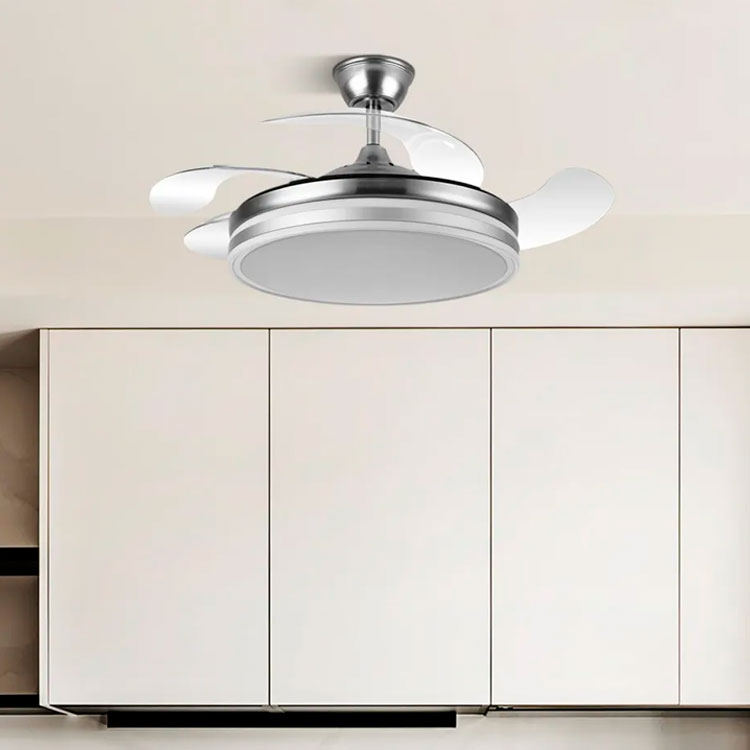 Ventilador de techo 59W Bayomo con Aspas Desplegables Níquel