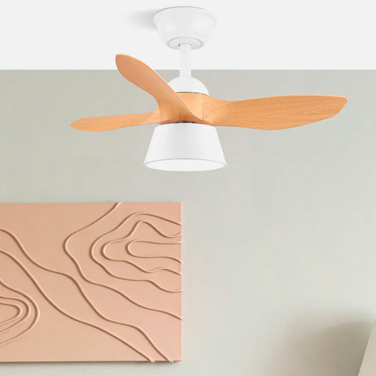 Ventilador de techo motor DC 36W Cúbico Blanco-Haya