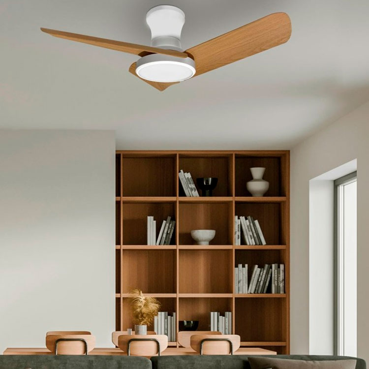 Ventilador 30W Blanco y haya CCT 80cm Sky Maxi