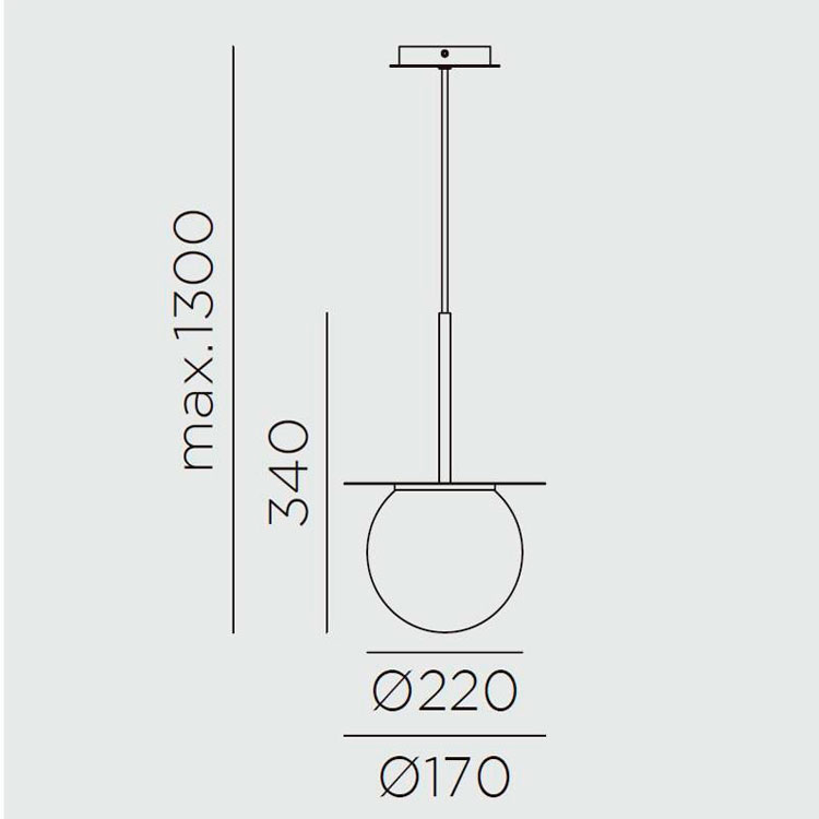 Colgante Floc cristal opal y latón 22cm para 1 E27 (no incluida)