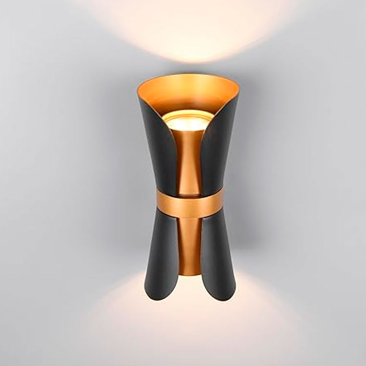 Aplique decorativo en metal negro y oro mate COAT para 2 GU10 (no incluidas)