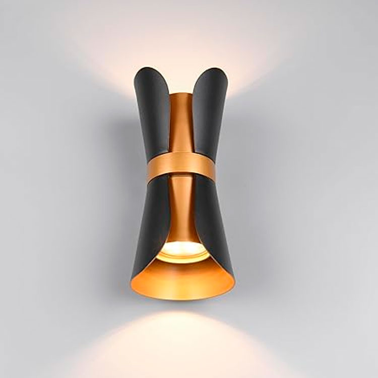 Aplique decorativo en metal negro y oro mate COAT para 2 GU10 (no incluidas)