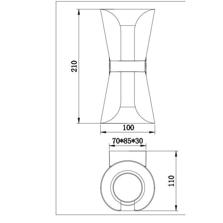 Aplique decorativo en metal negro y oro mate COAT para 2 GU10 (no incluidas)
