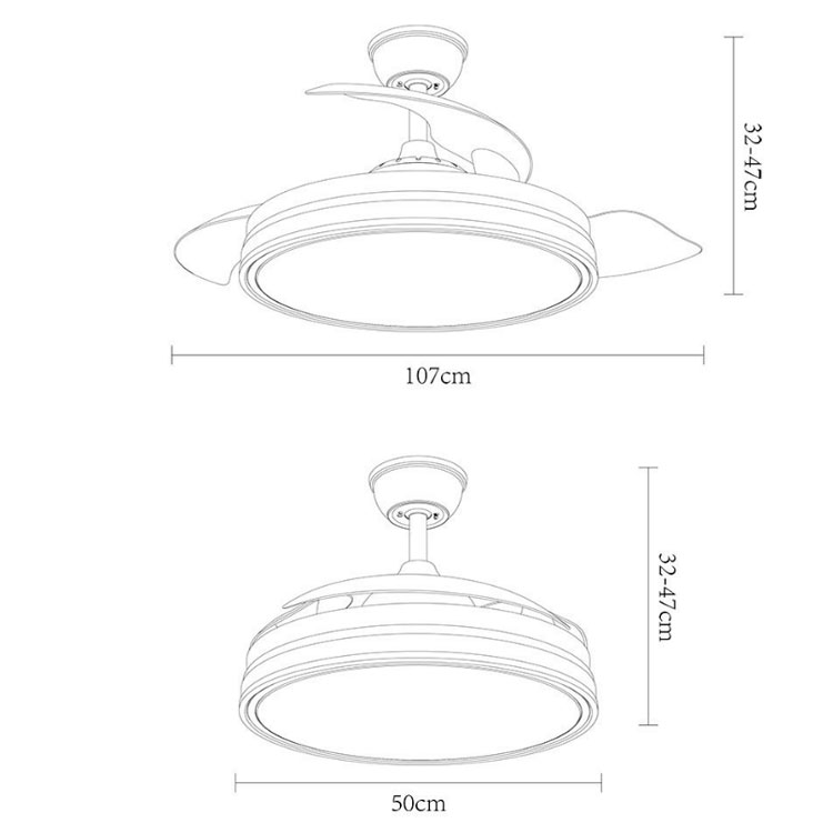 VENTILADOR BAYOMO 58W 7200LM BLANCO 3 AS