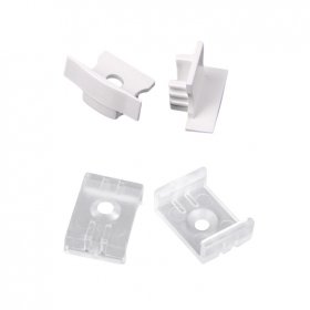 Kit de 2 tapas y 2 clips para perfil de aluminio, PER-14-2m. BLANCO