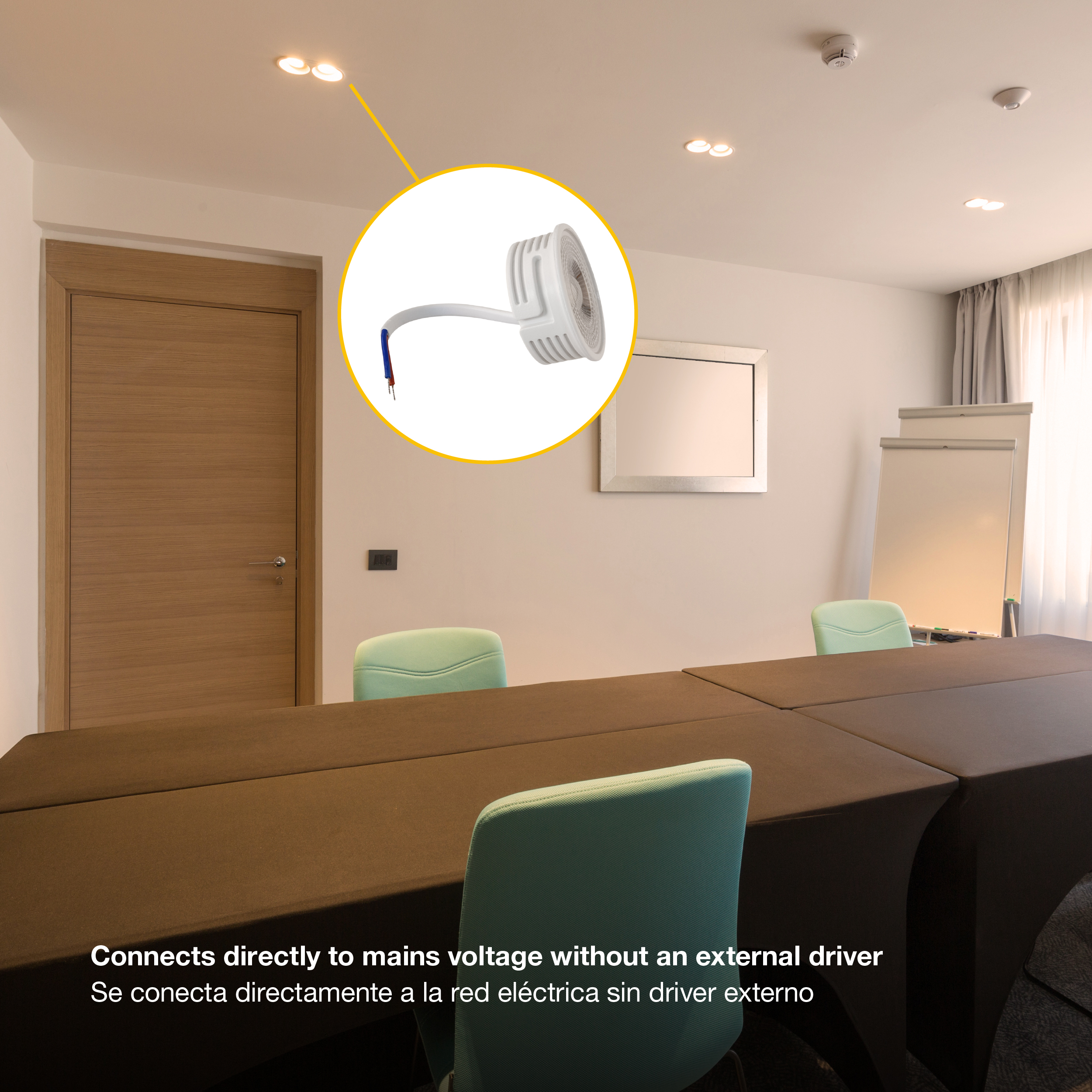 Módulo LED Lente 38° 6W 520lm Blanco Cálido 3000K 175-265V 