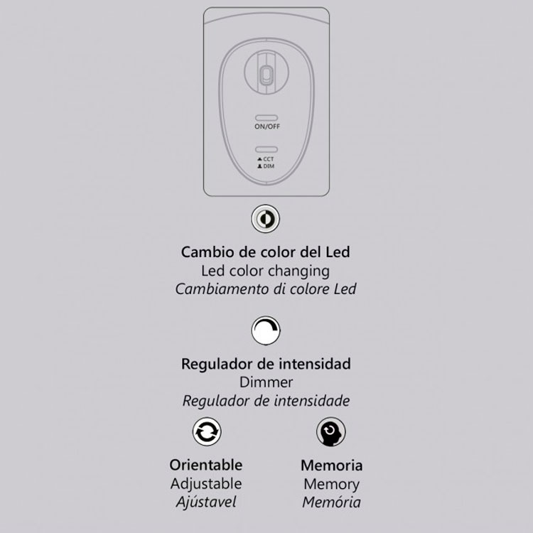 Flexo 8W LED Sobremesa gris 3000/6300K 580lm Foster