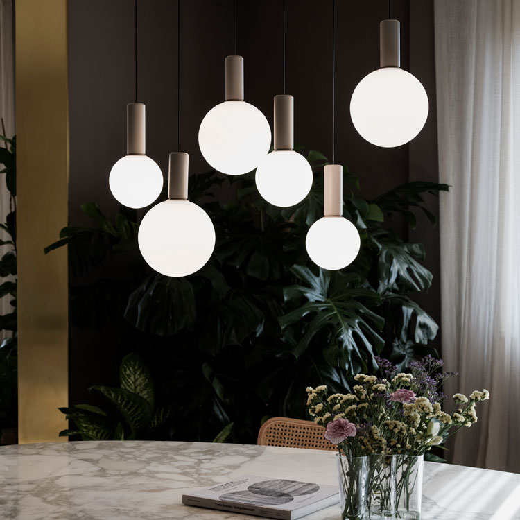 Lámpara colgante blanco cristal LED 3 luces 20W Ø85cm 