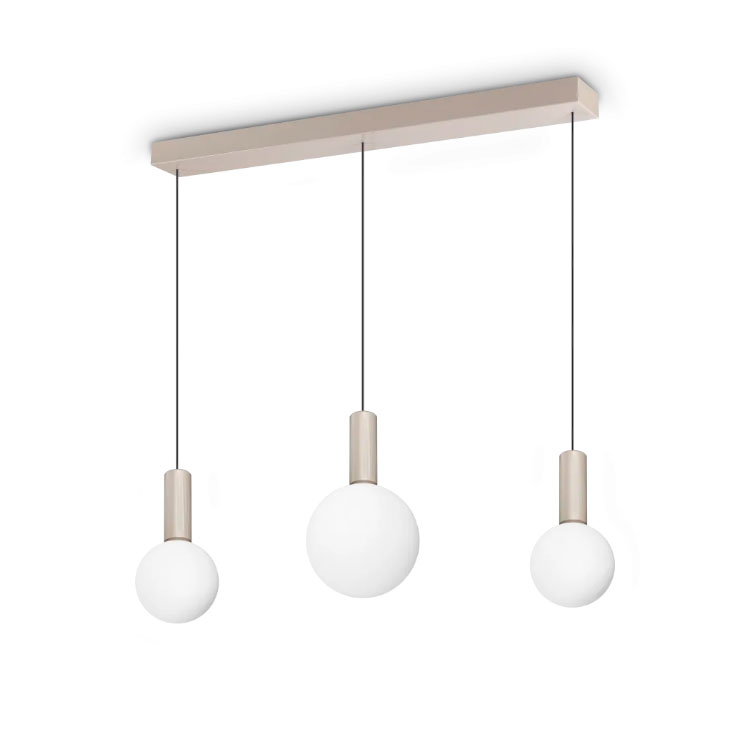 Lámpara colgante blanco cristal LED 3 luces 20W Ø85cm 