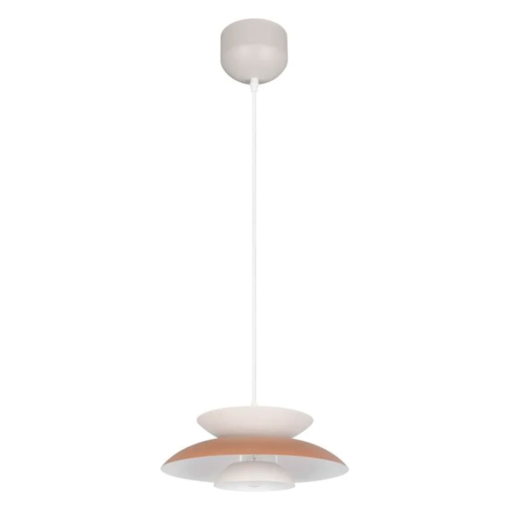 Colgante metal blanco grande para una bombilla E27 Amarila