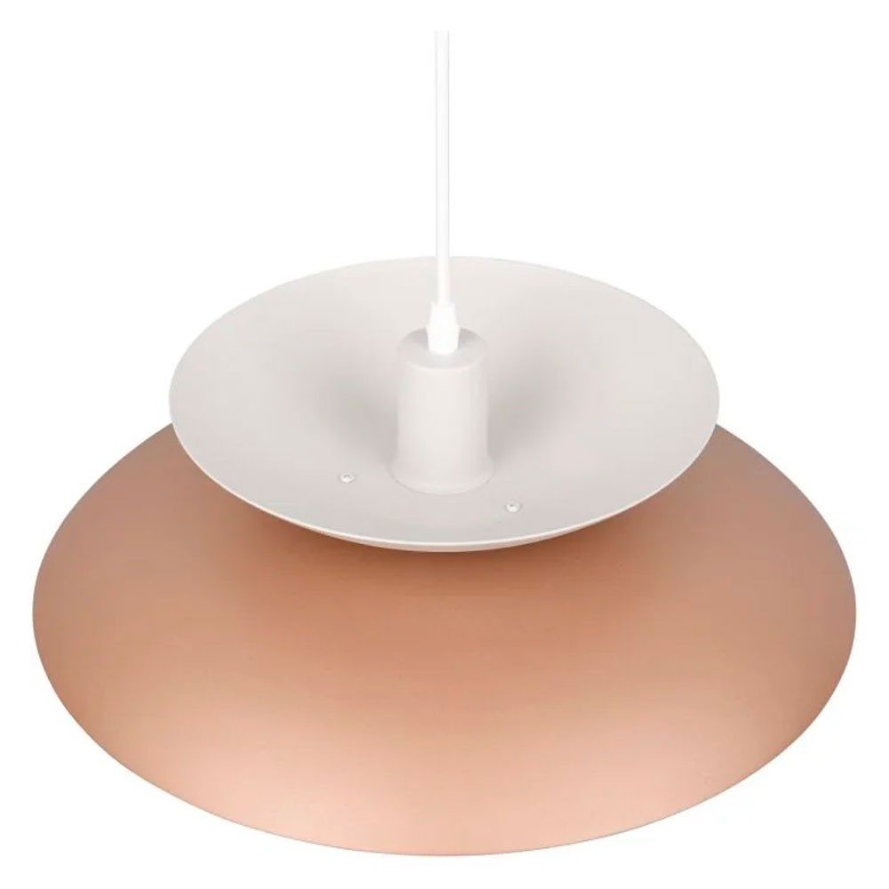 Colgante metal blanco grande para una bombilla E27 Amarila