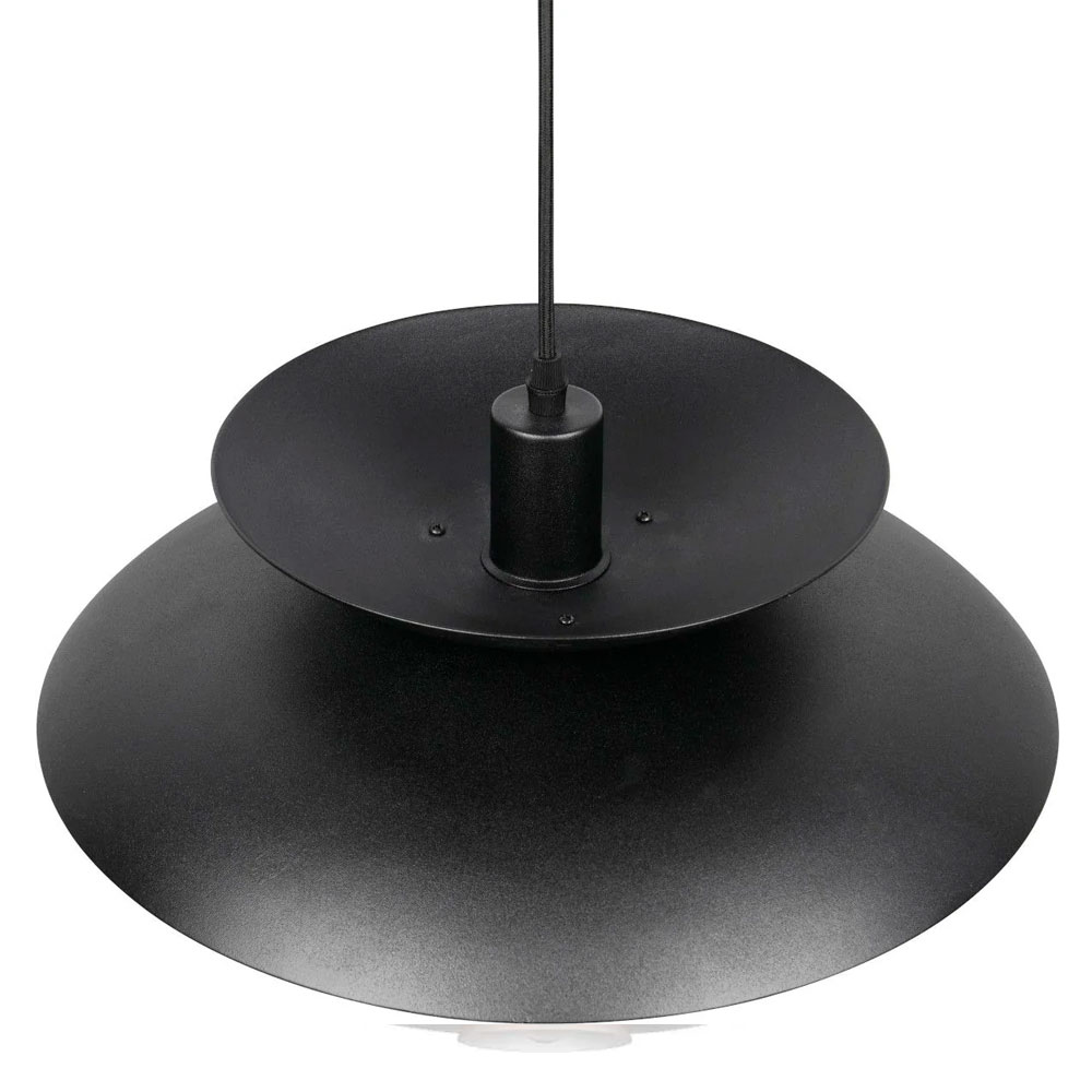 Colgante metal negro grande para una bombilla E27 Amarila