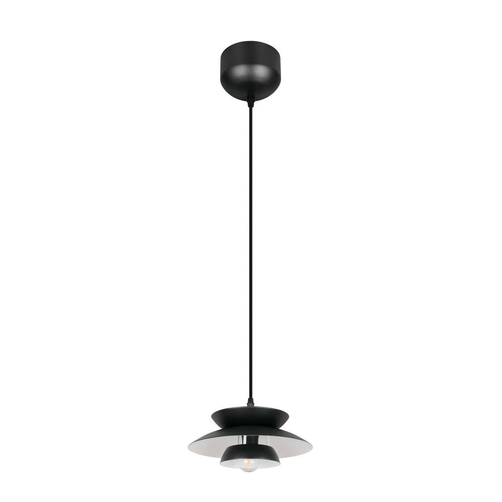 Colgante metal negro pequeño para una bombilla E14 Amarila