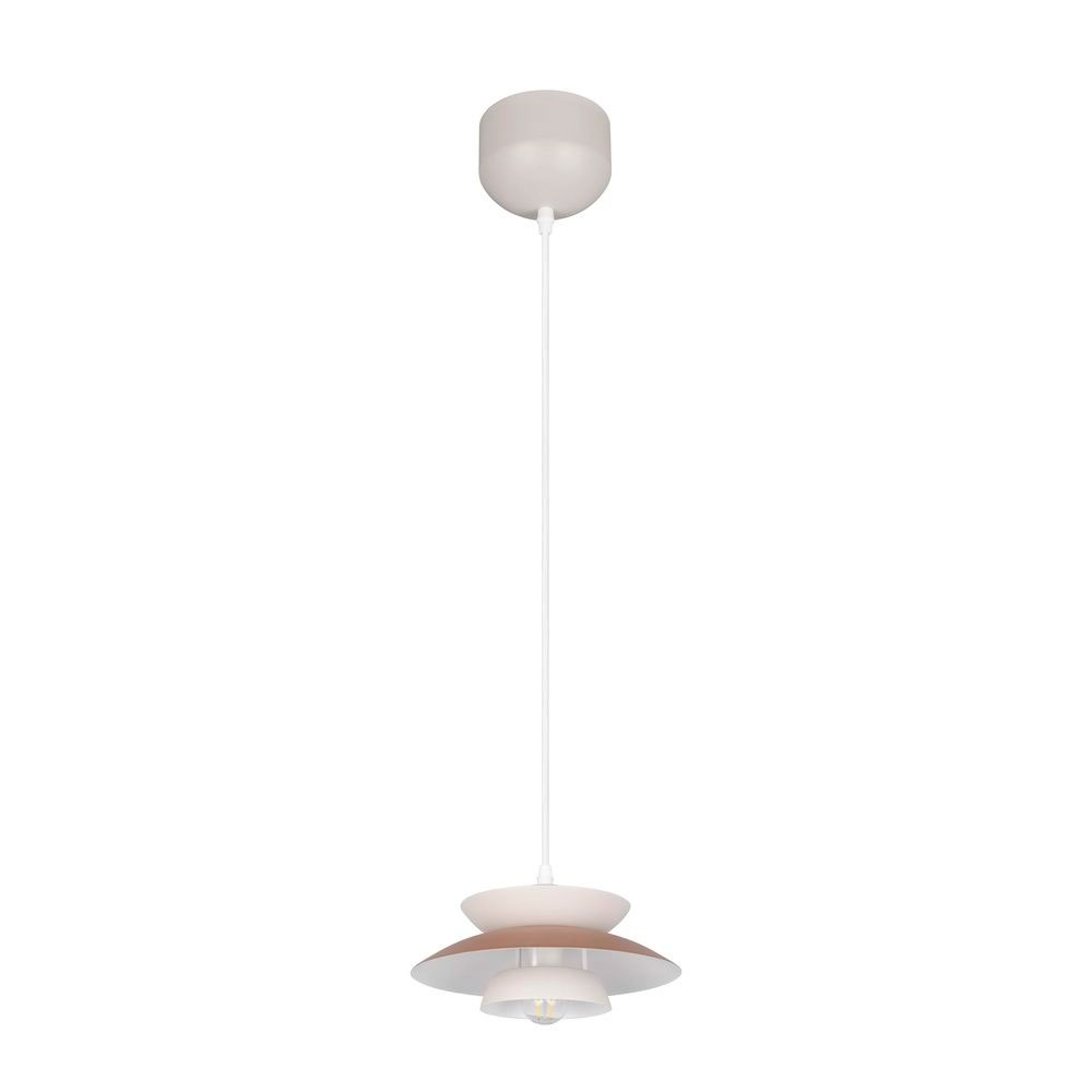 Colgante metal blanco pequeño para una bombilla E14 Amarila