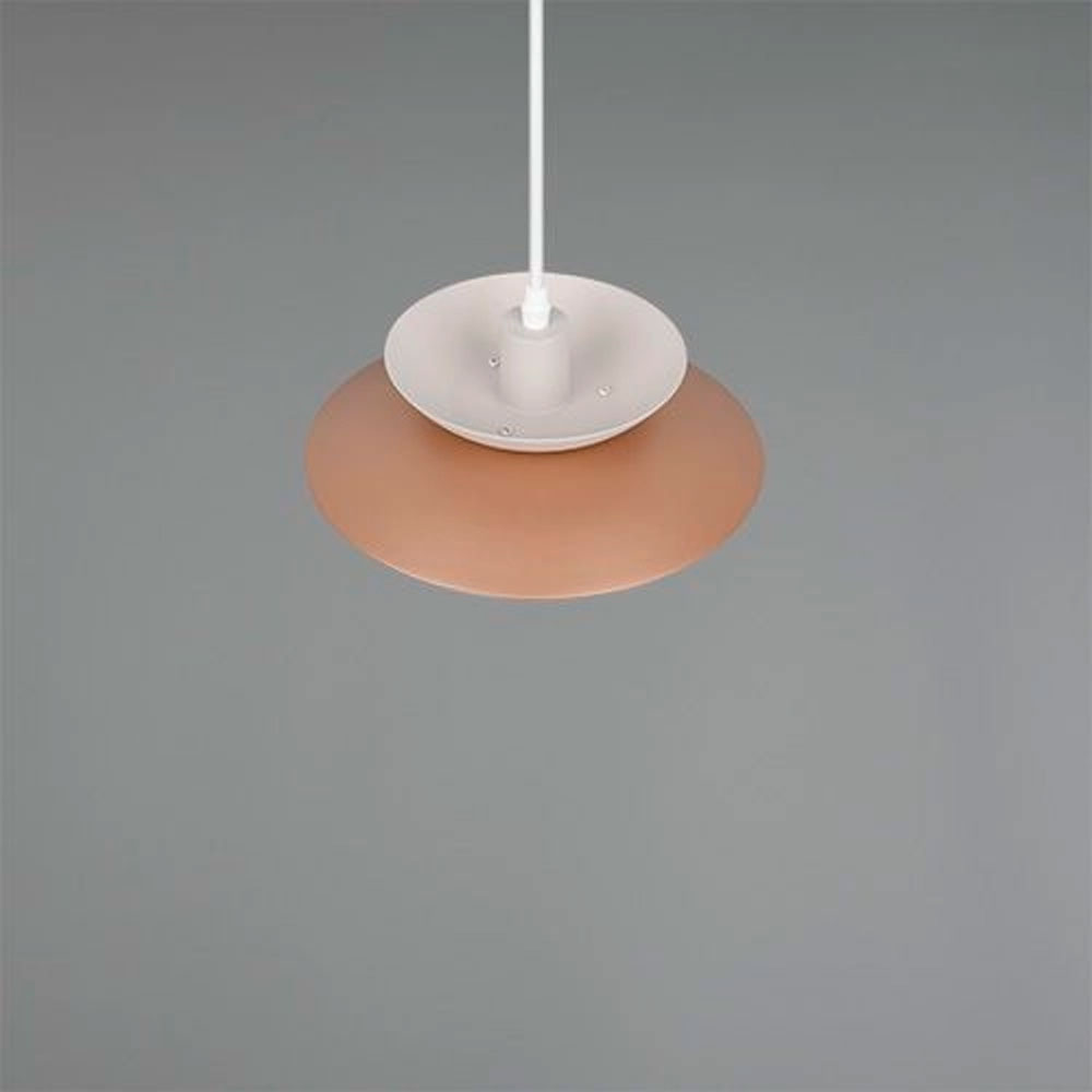 Colgante metal blanco pequeño para una bombilla E14 Amarila