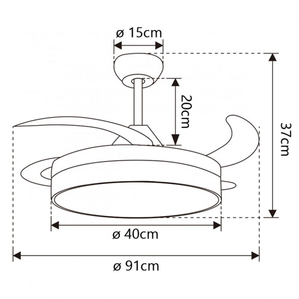 Ventilador de techo 50cm 68W CCT con aspas Desplegables Togo plata