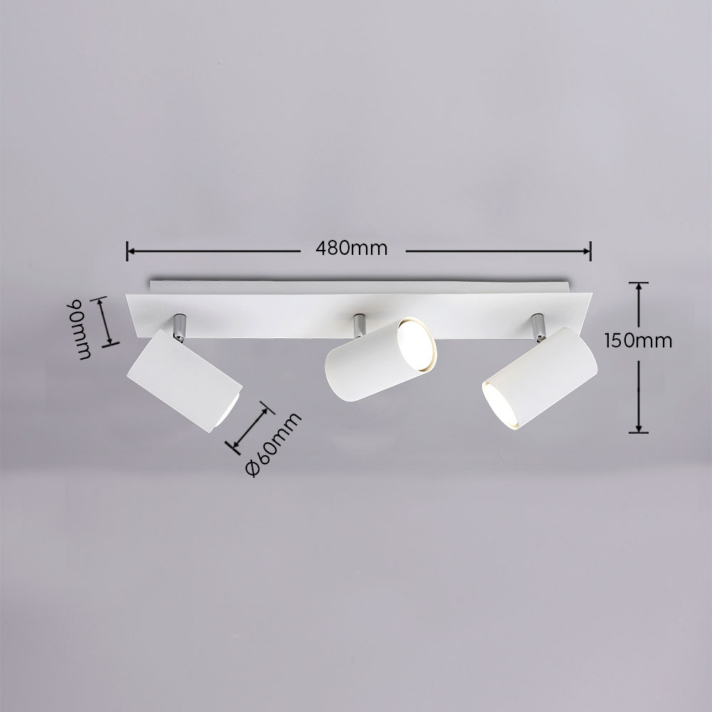 Regleta 3 luces para GU10 Blanco Marley