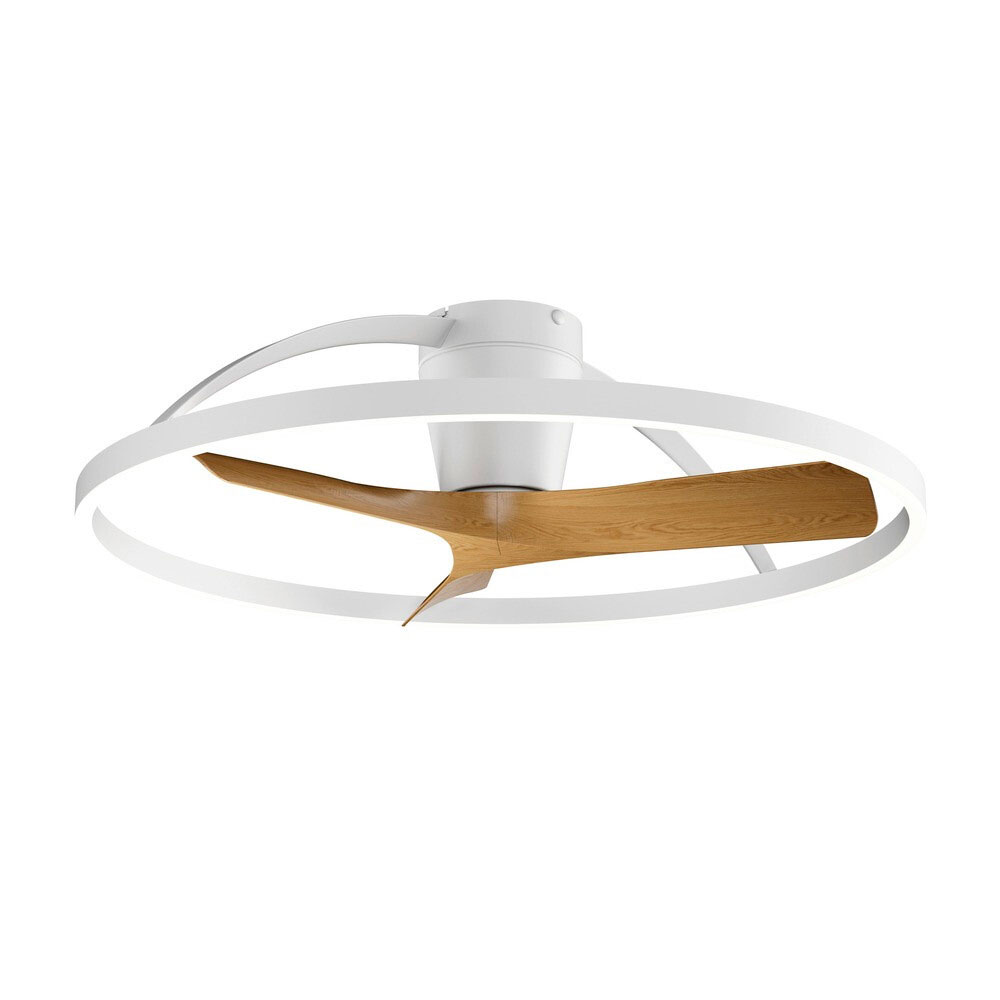 Ventilador Plafón blanco y madera Nep