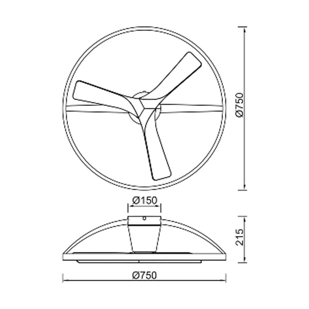 Ventilador Plafón blanco y madera Nep