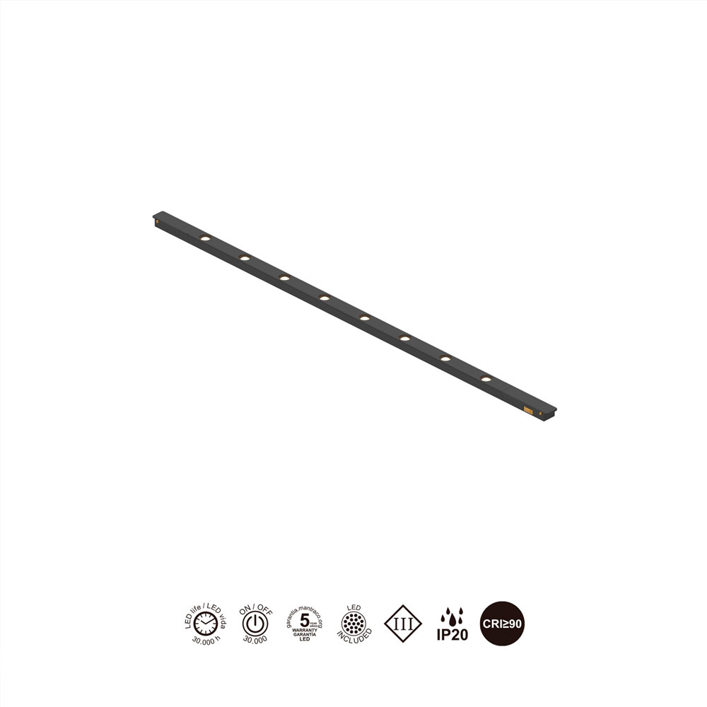Carril Superficie mini 1m Negro MAG